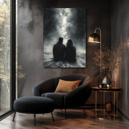 Poster Espelho Romântico debaixo da Via Látea - Carvão