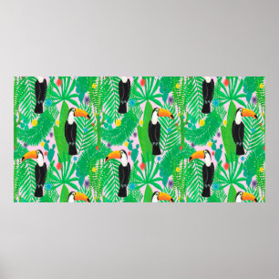 Poster Espelho sem costura tropical brilhante com t