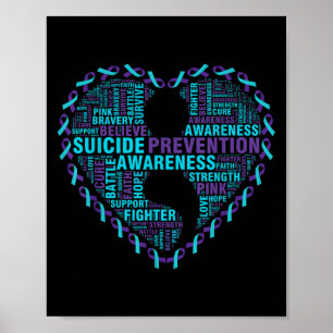 Poster Esperamos que a prevenção suicida conheça Heart &a