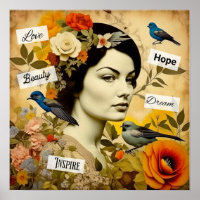 Esperança, Amor, Beleza, Sonho Dama Vintage