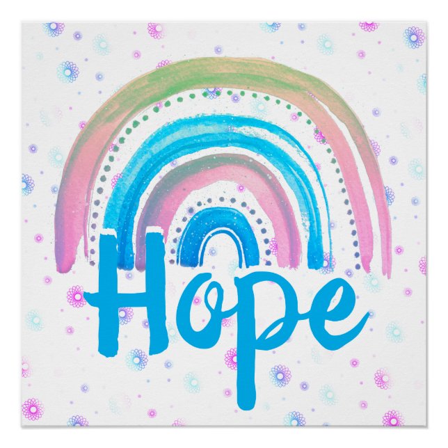 Póster Esperança arco-íris com espirais (Frente)