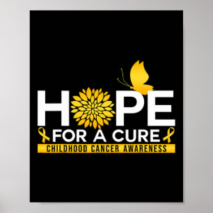 Poster Esperança de uma Cura Conscientização do Câncer In