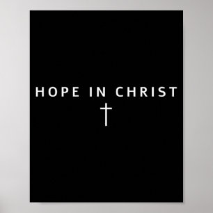 Poster Esperança em Cristo Homens Mulheres Cristãos Cruz