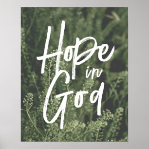 Poster Esperança em Deus Moderno Brush Font Sage Nature G