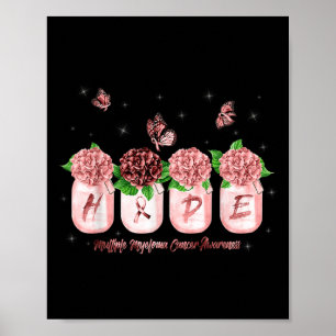 Poster Esperança Hidrangea Flor Borboleta Múltiplo Mielom