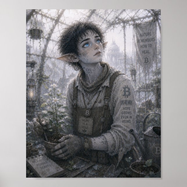Poster Esperança / Jardineiro / Estufa de Vidro (Frente)