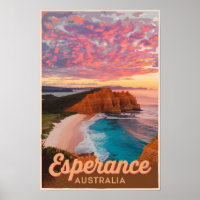 Esperance Austrália Ilustração Viagem Arte Retro