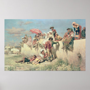 Póster Esperando a bênção fora de Roma