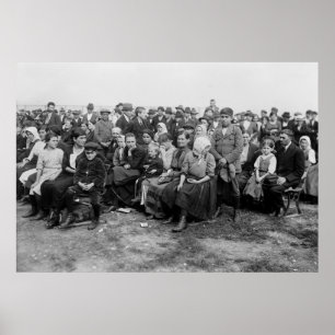 Poster Esperando na Ilha Ellis, começo dos anos 1900