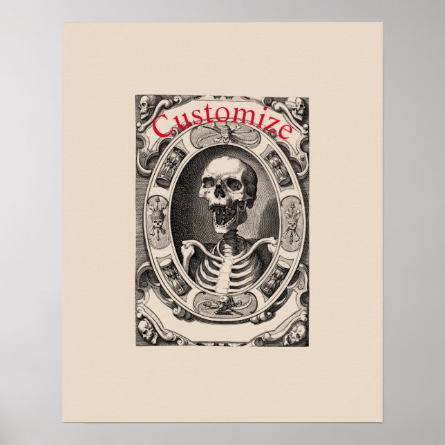 Poster Espessa do Crânio Humano Spooky_Cove (Frente)