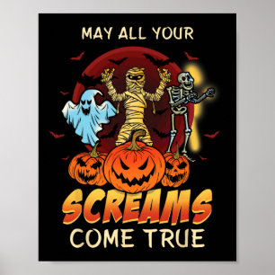 Poster Espetáculo Assustador Monstros Fantasma Engraçado 