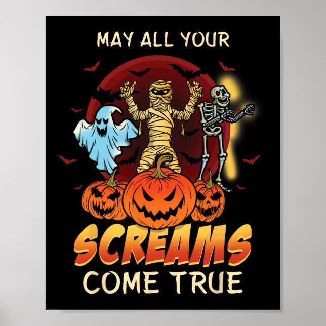 Poster Espetáculo Assustador Monstros Fantasma Engraçado  (Frente)