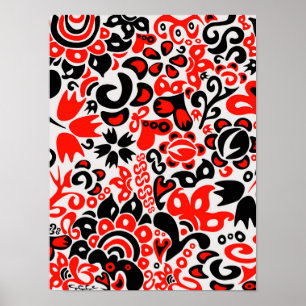 Poster Espetáculo floral de arte popular ucraniana