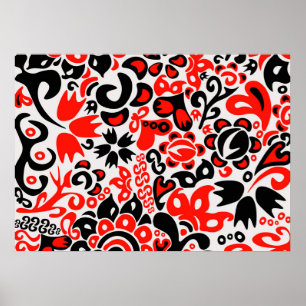 Poster Espetáculo floral de arte popular ucraniana
