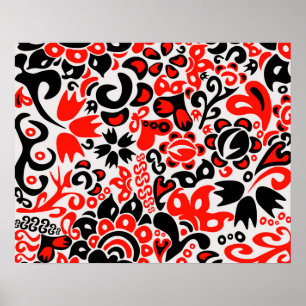 Poster Espetáculo floral de arte popular ucraniana