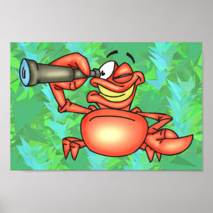 Poster Espião engraçado do caranguejo