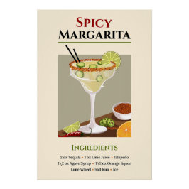 Póster Espicia Margarita Recebe Arte - Tequila Cocktail