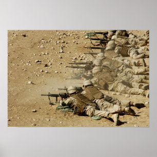 Póster Espingardas M-4 e M-16A2 do Marinho norte-american