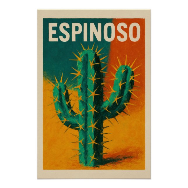 Póster ESPINOSO – Le cactus qui crie son caractère (Frente)