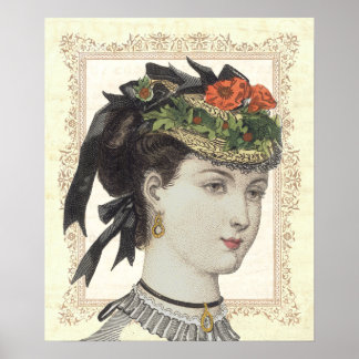 Poster Espiões de moda francesa no chapéu