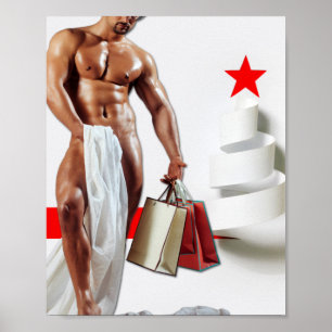 Poster Espira de papel branco comprando o Natal do Slippe