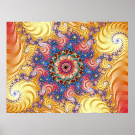 Poster Espirais Amarelas Coloridas Mandelbrot