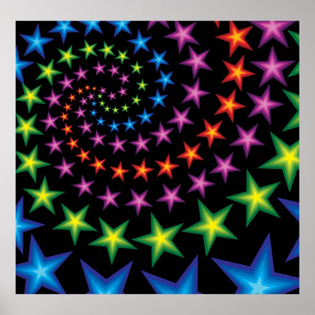 Poster espirais de estrelas vívidas (Frente)