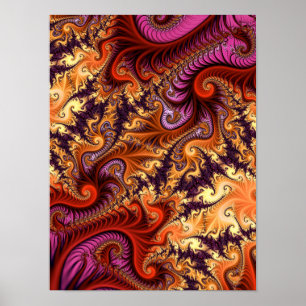 Poster espirais fractais decorativas