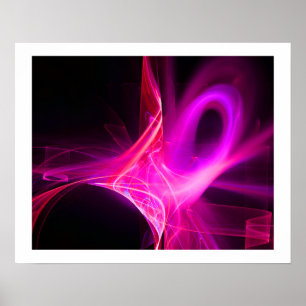 Póster ESPIrais FRACTAIS EM ROXO ROSA FÚCSIA Abstrato