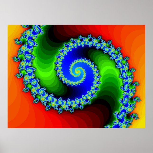 Póster Espiral Arco-Íris, Simples (Impressão) (Frente)