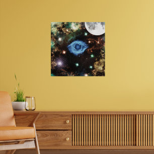 Poster Espiral Celestial Galáxia Nebulosa Cluster Stars S