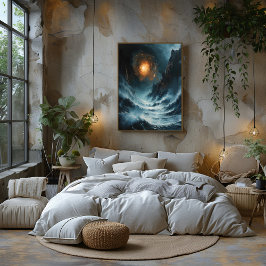 Póster Espiral Cósmica del Océano: Paisaje Marino Surreal