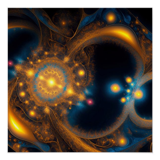 Póster Espiral Cósmica do ouro (Frente)