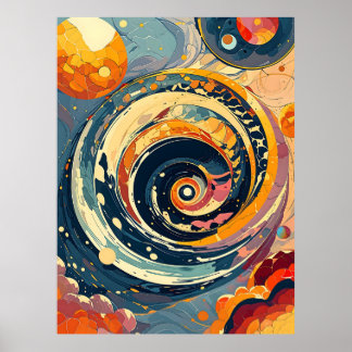 Poster Espiral Cósmico: Arte Galáctica Abstrato