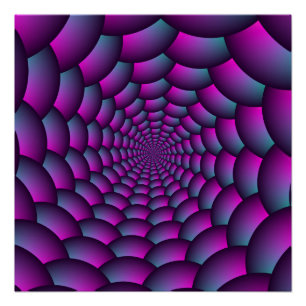 Póster Espiral da bola no poster perfeito azul e roxo