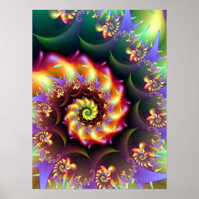 Poster Espiral de Arte Fractal (Frente)
