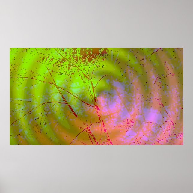 Poster Espiral de Árvores Vermelhas. (Frente)