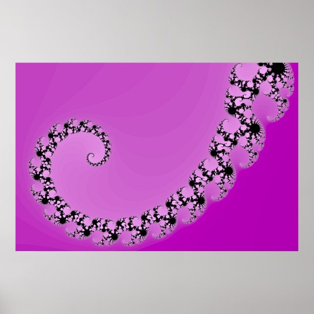 Póster Espiral de Mandelbrot Roxo (Frente)