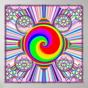 Poster Espiral Diamante Arco-íris
