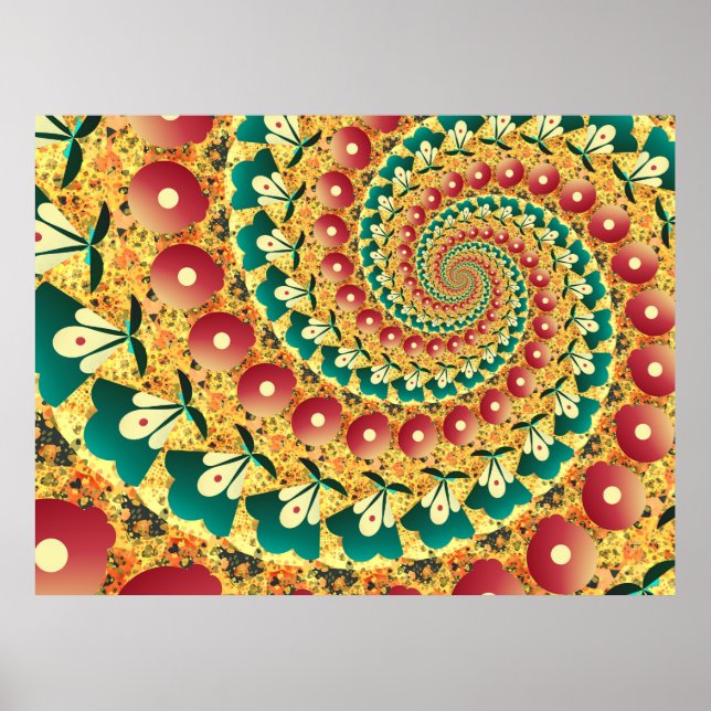 Poster Espiral dos ventiladores abstrato (Frente)