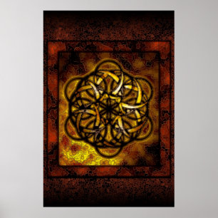 Póster Espiral dourada
