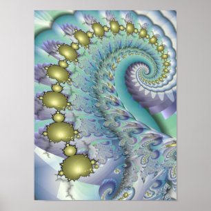 Poster Espiral Dourada de Mandelbrot