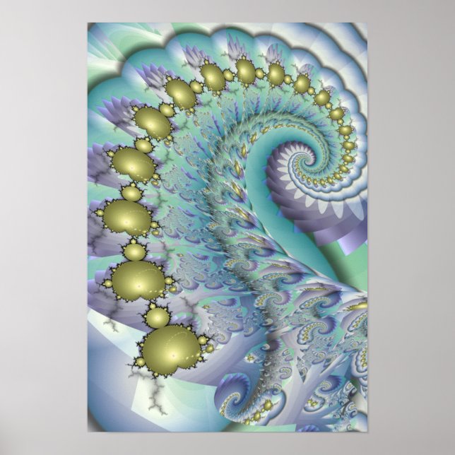 Poster Espiral Dourada de Mandelbrot (Frente)