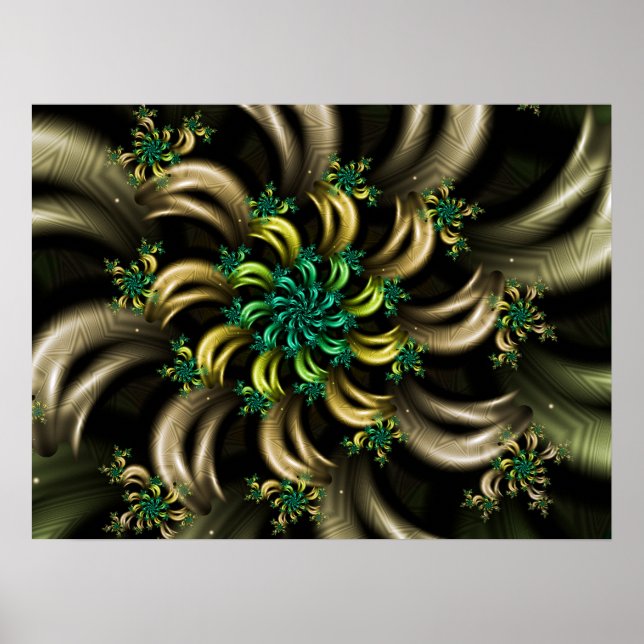 Poster Espiral Fractal de Stripey (Frente)