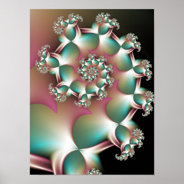 Poster Espiral Fractal Iridescente (Frente)