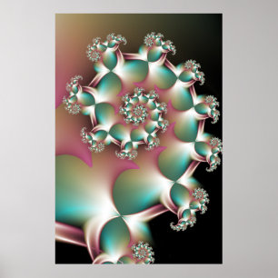 Poster Espiral Fractal Iridescente