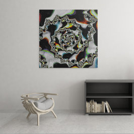 Poster Espiral Fractal Psicodélico Colorido Abstrato