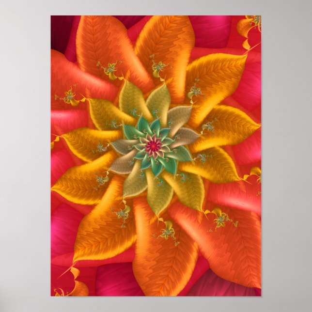 Poster Espiral Fractal Vibrante (Frente)