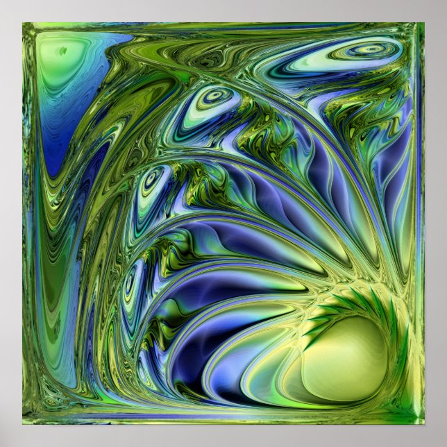 Poster Espiral Marinha Amarela e Verde (Frente)