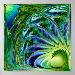 Poster Espiral Marinha Amarelo e Verde